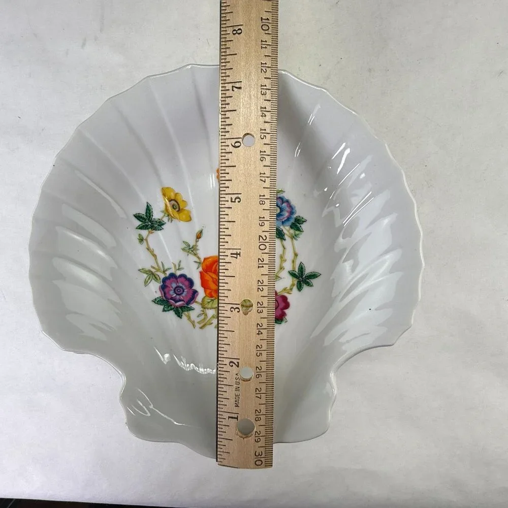 Vintage Takahashi Japan Vintage Clam Shell Floral Bowls Set of 4